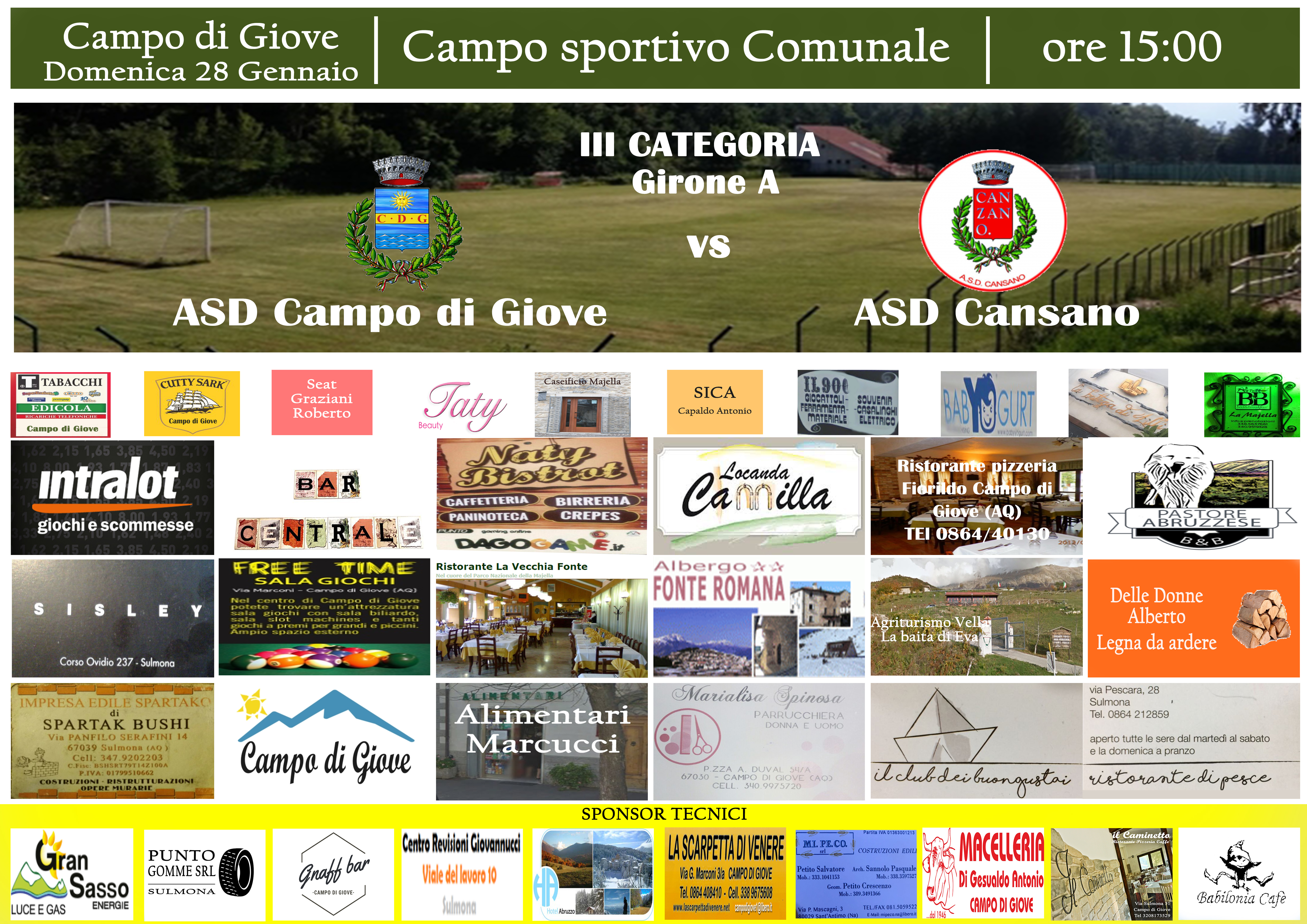 CALCIO | Campo di Giove - Cansano h 15:00