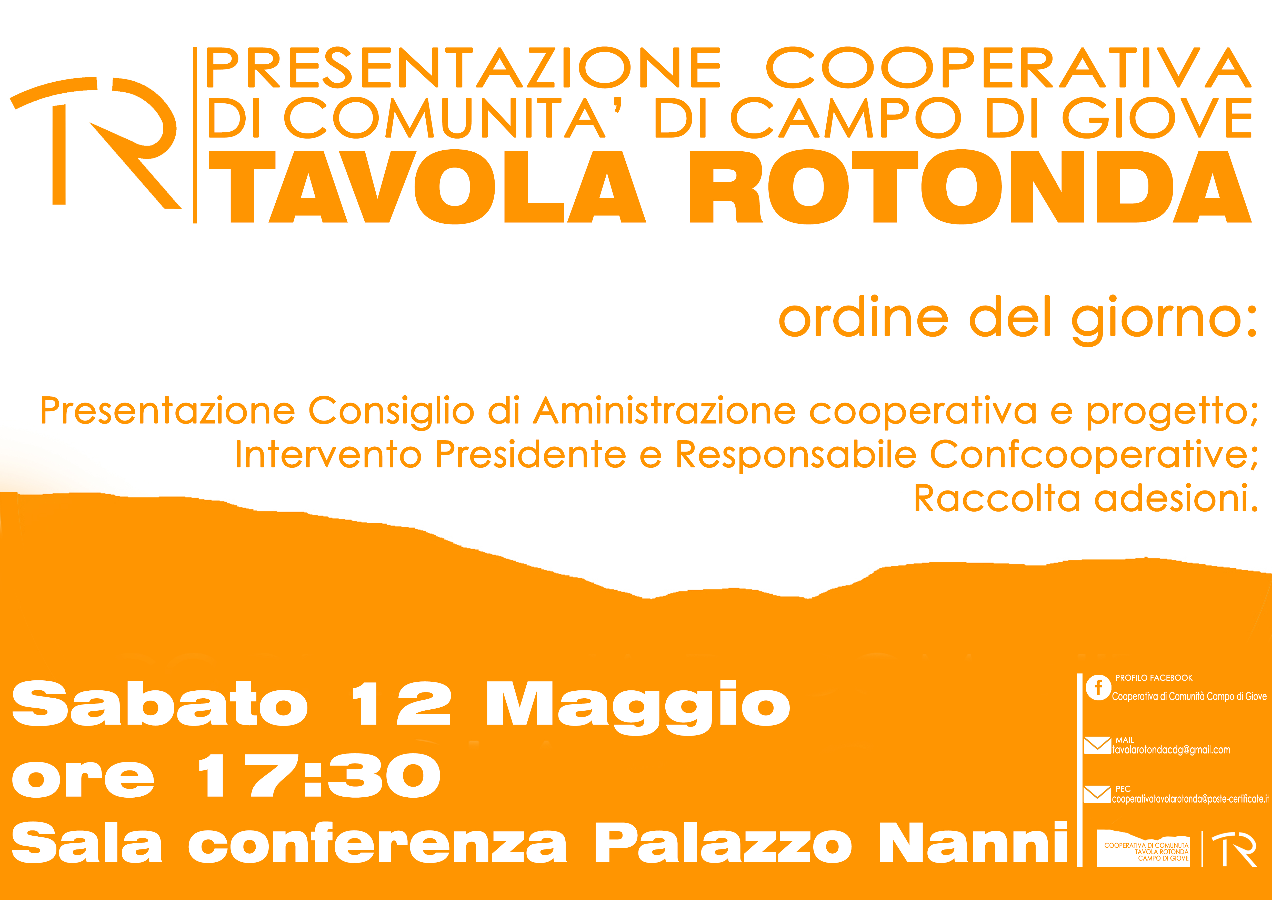 Presentazione Cooperativa di Comunità di Campo di Giove "Tavola rotonda", 17:30 Palazzo Nanni