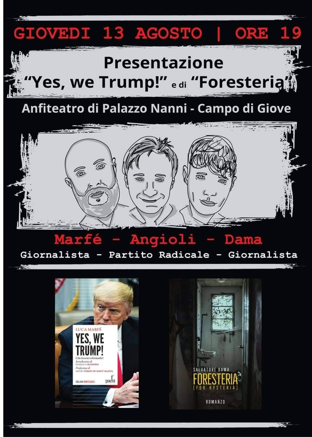 EVENTO | Presentazione del libro "YES WE TRUMP!" E "FORESTERIE", palazzo Nanni, ore 19:00