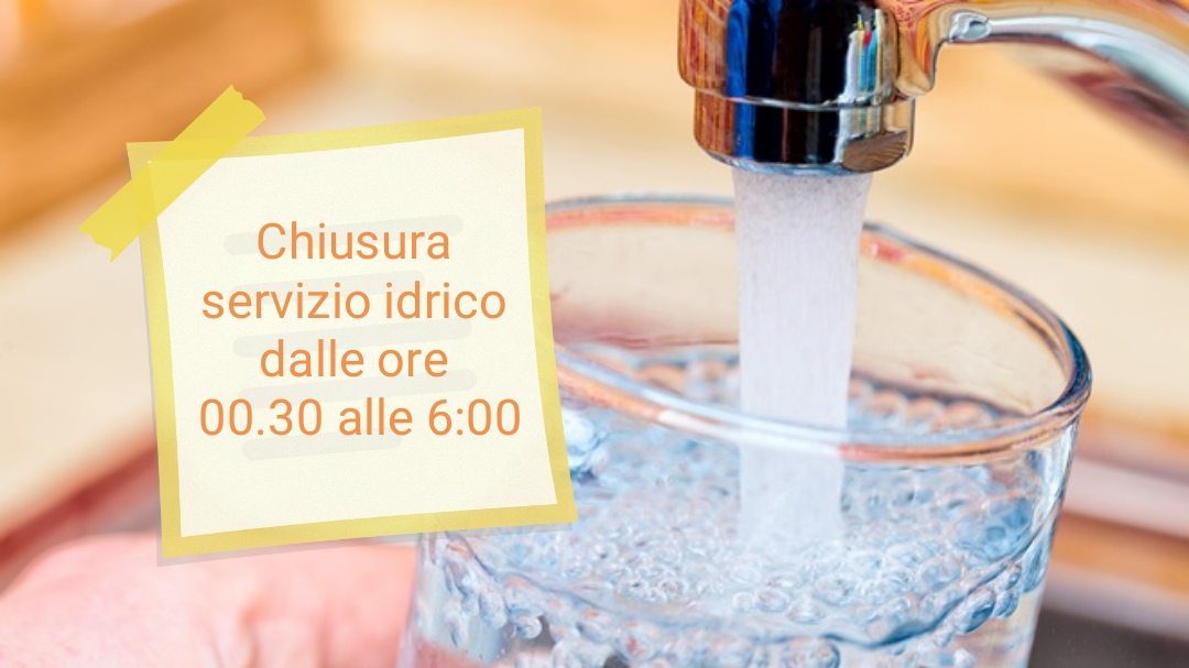 AVVISO | emergenza idrica. Sospensione servizio nelle ore notturne. 