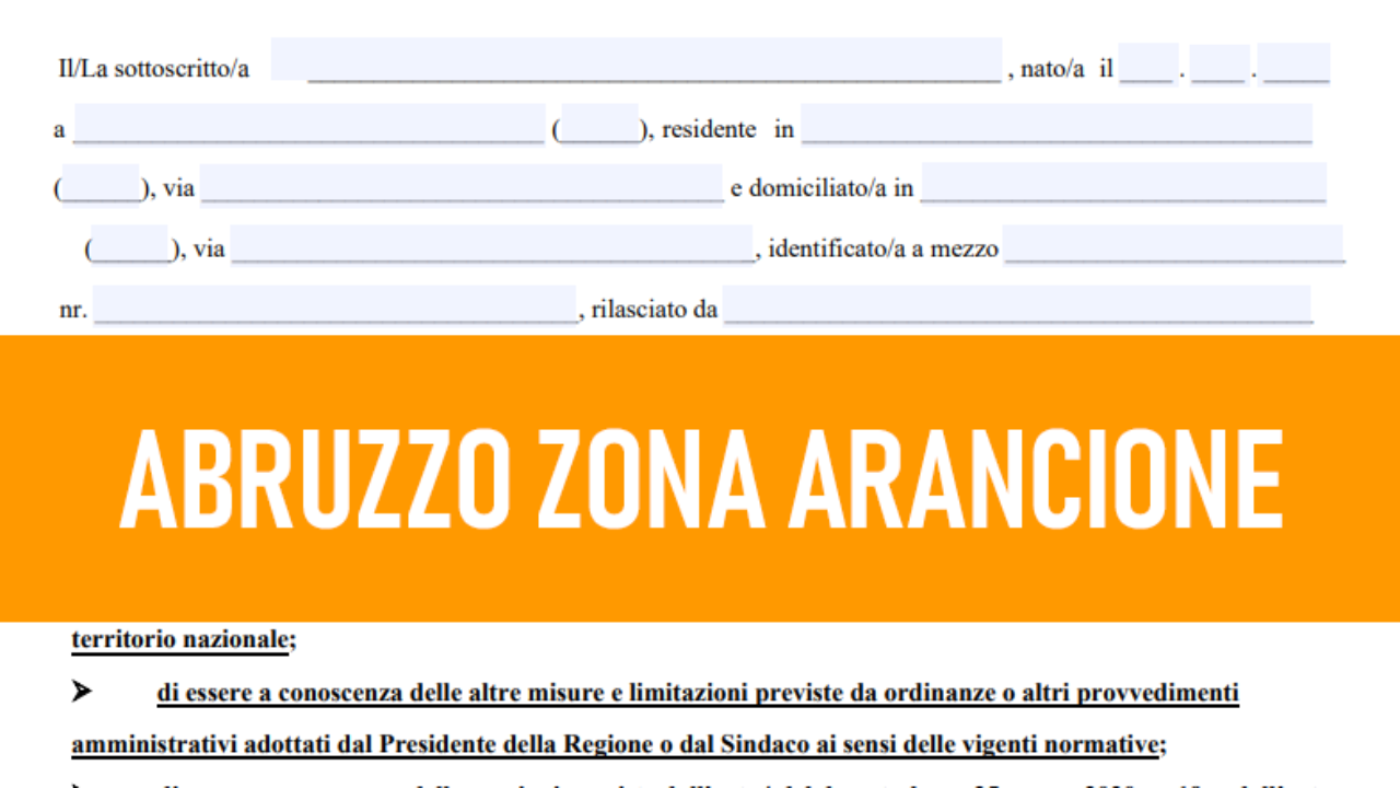 AVVISO | Abruzzo ZONA ARANCIONE, cosa cambia e cosa possiamo fare.