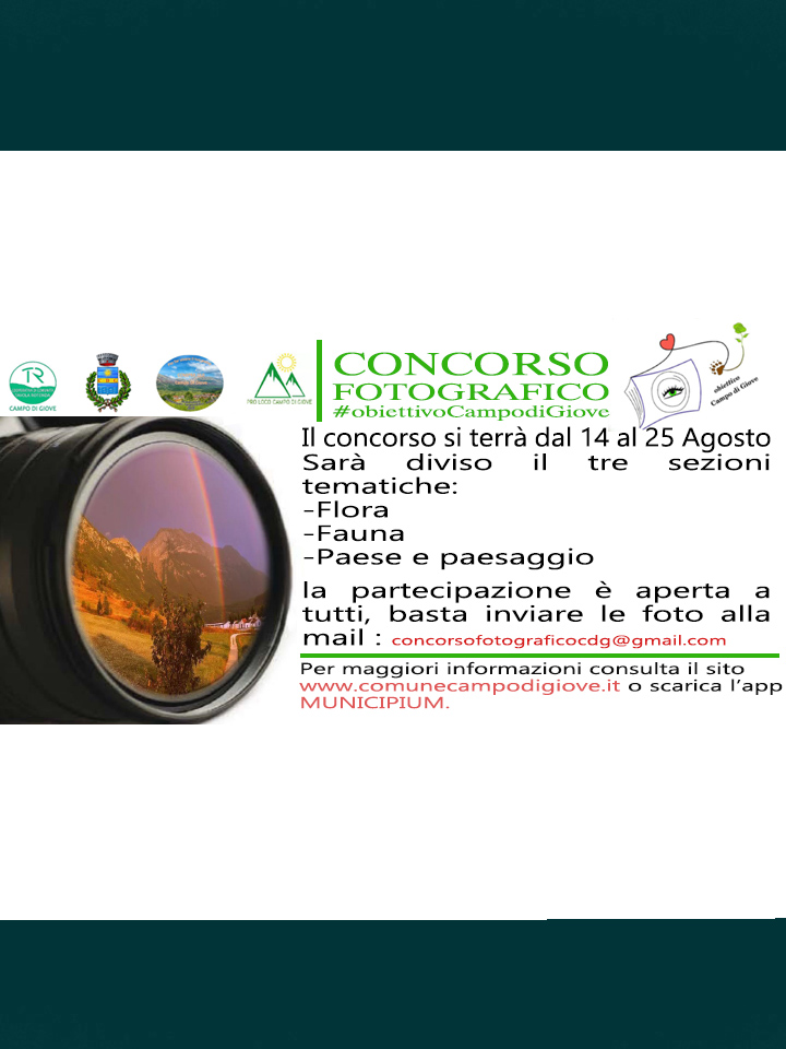 CONCORSO FOTOGRAFICO | dal 14 al 25 Agosto, #ObiettivoCampodiGiove.