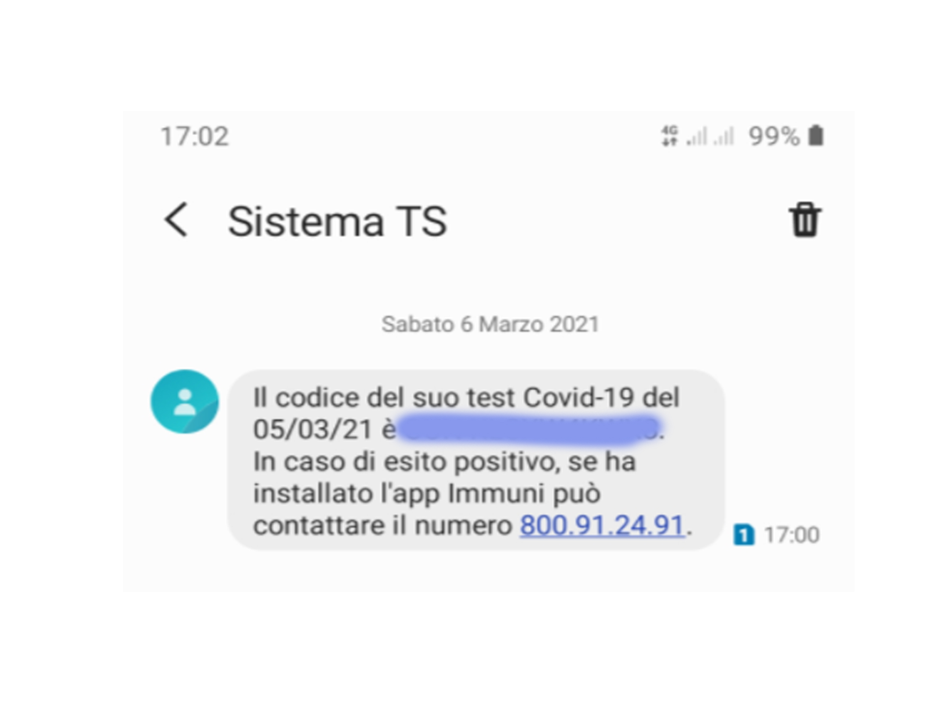 AVVISO | Messaggio con codice ASL.