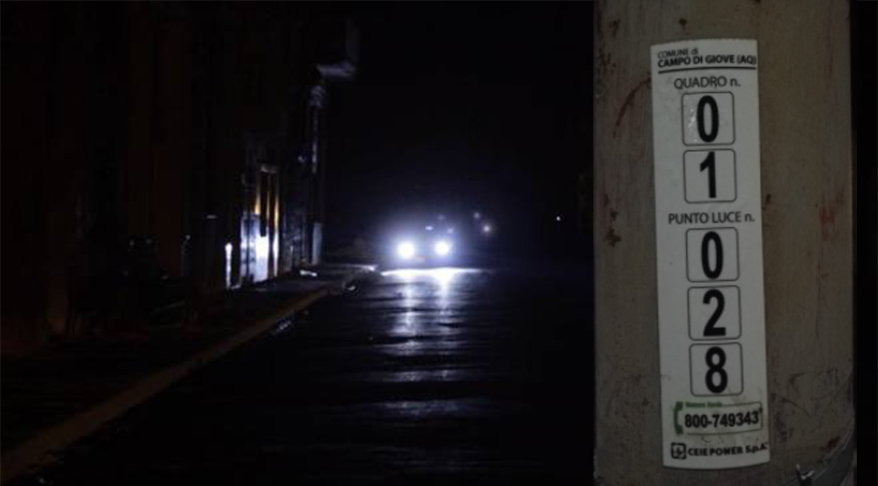 AVVISO | Segnalato guasto parziale impianto di illuminazione pubblica. Come segnalare?